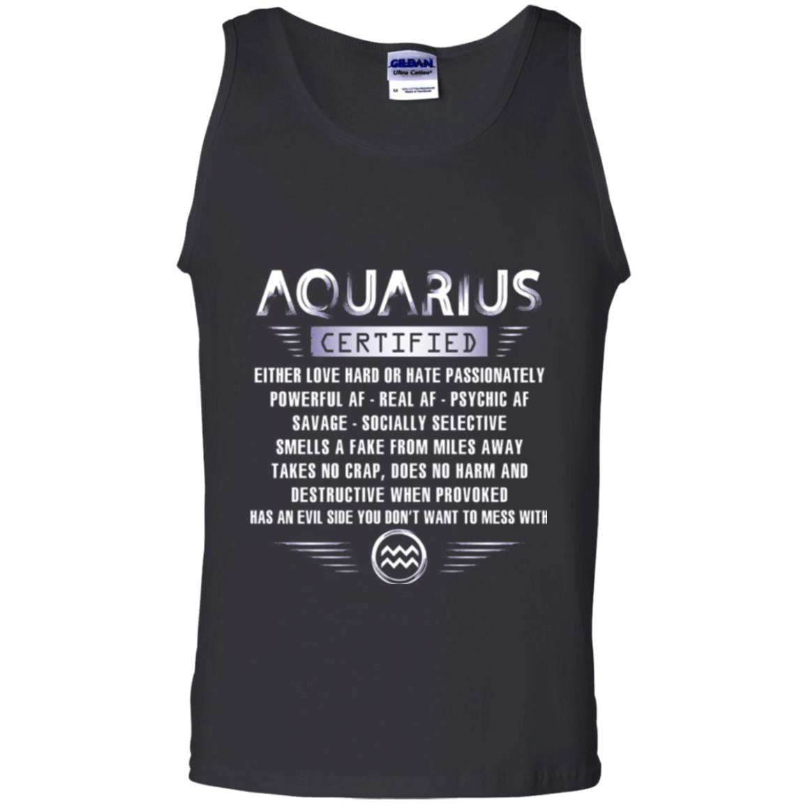 Aquarius Certified Either Love Hard T-shirt Black