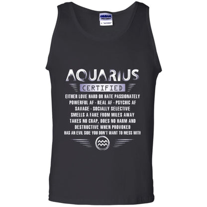 Aquarius Certified Either Love Hard T-shirt Black