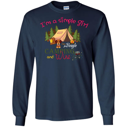 I’m A Simple Girl I Love Beagle Camping And Wine Shirt Navy