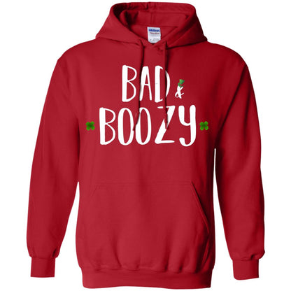 Bad And Boozy Funny Saint Patrick Day T-shirt Red