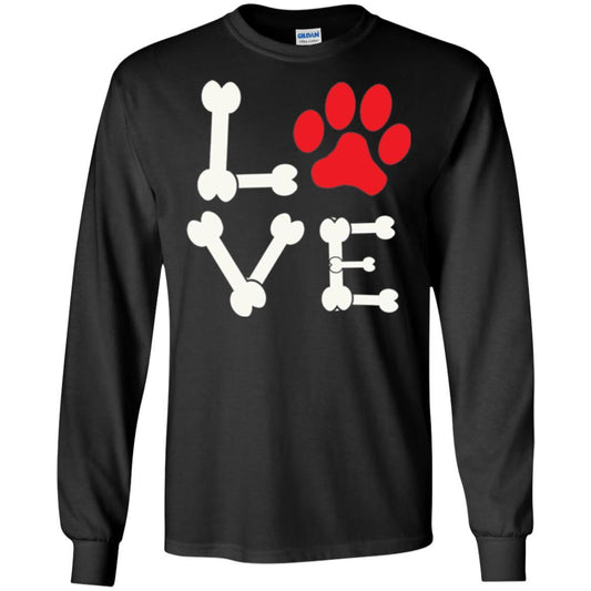 Dog Lover T-shirt Love My Dog Red Pawprint Black