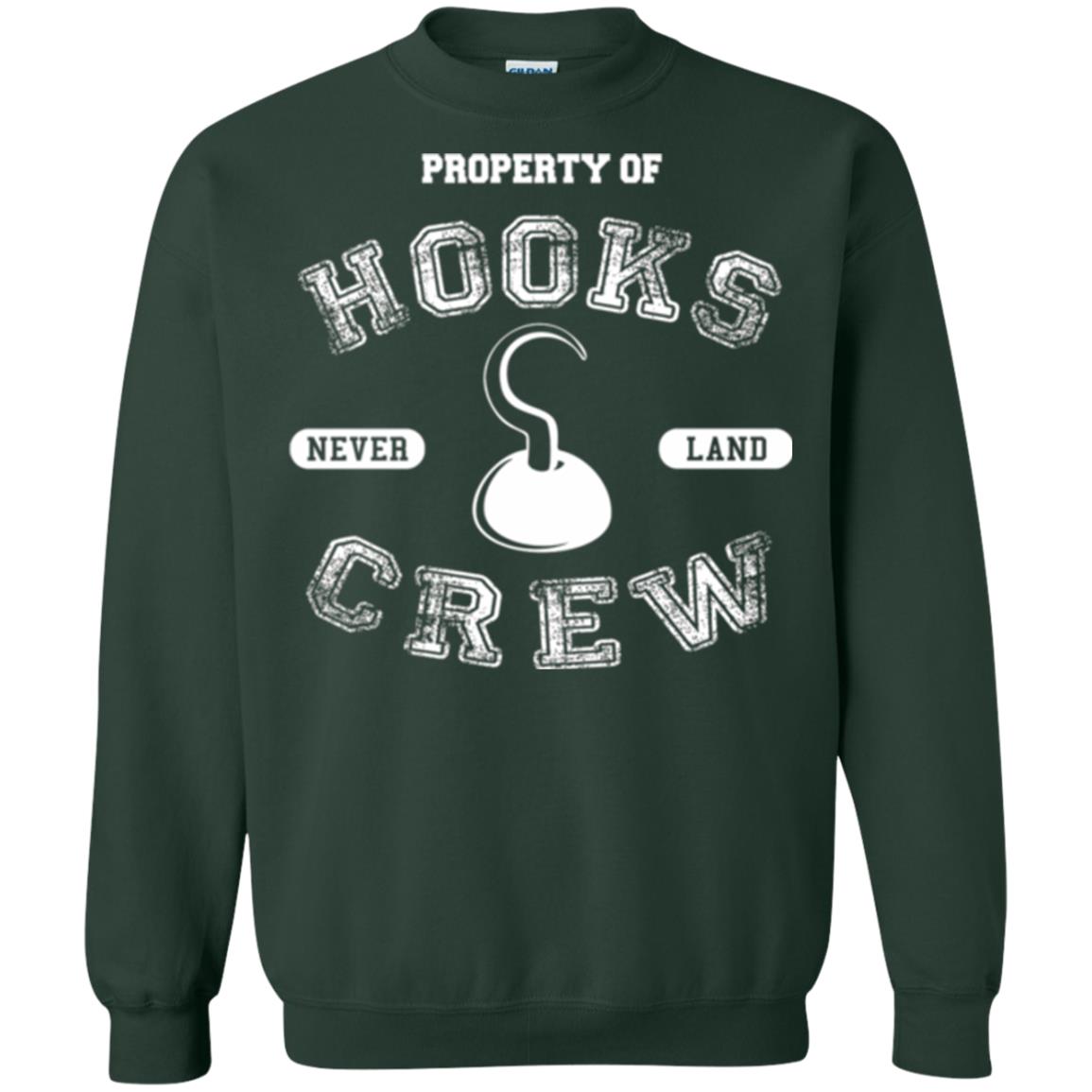 Property Of Captain Hooks Crew Funny Pirate T-shirt Forest Green