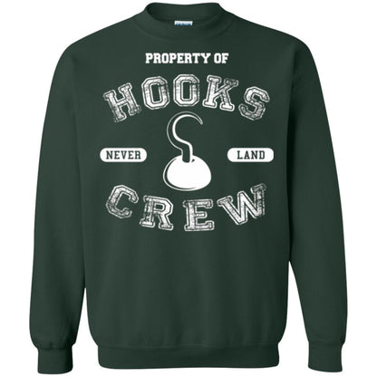 Property Of Captain Hooks Crew Funny Pirate T-shirt Forest Green
