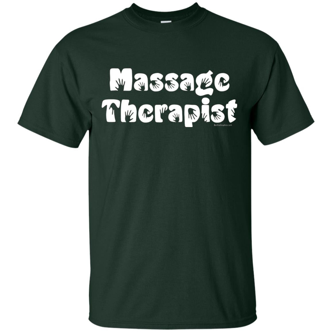 Massage Therapist White Handprint Text T-shirt Forest