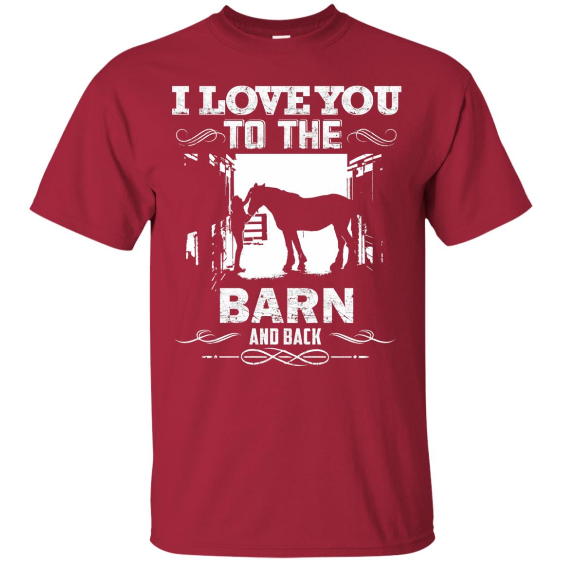 To The Barn And Back Horse Lover Riding Shirt Cardinal