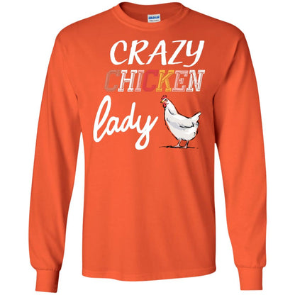 Crazy Chicken Lady Chicken Shirt For Girls Womens Orange