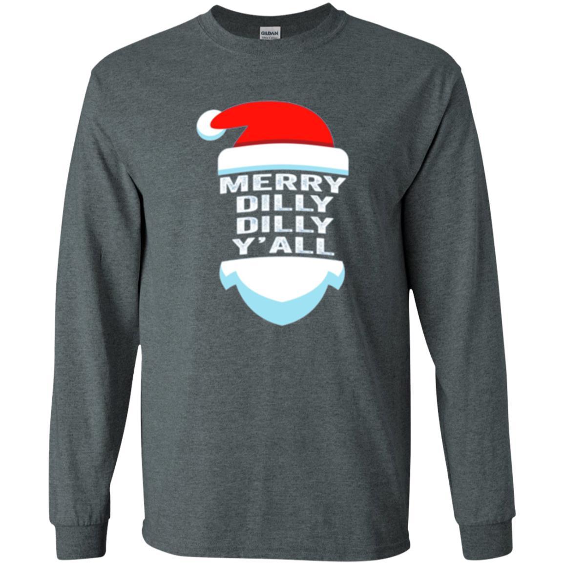 Christmas T-shirt Dilly Dilly Y_all Santa Claus Dark Heather