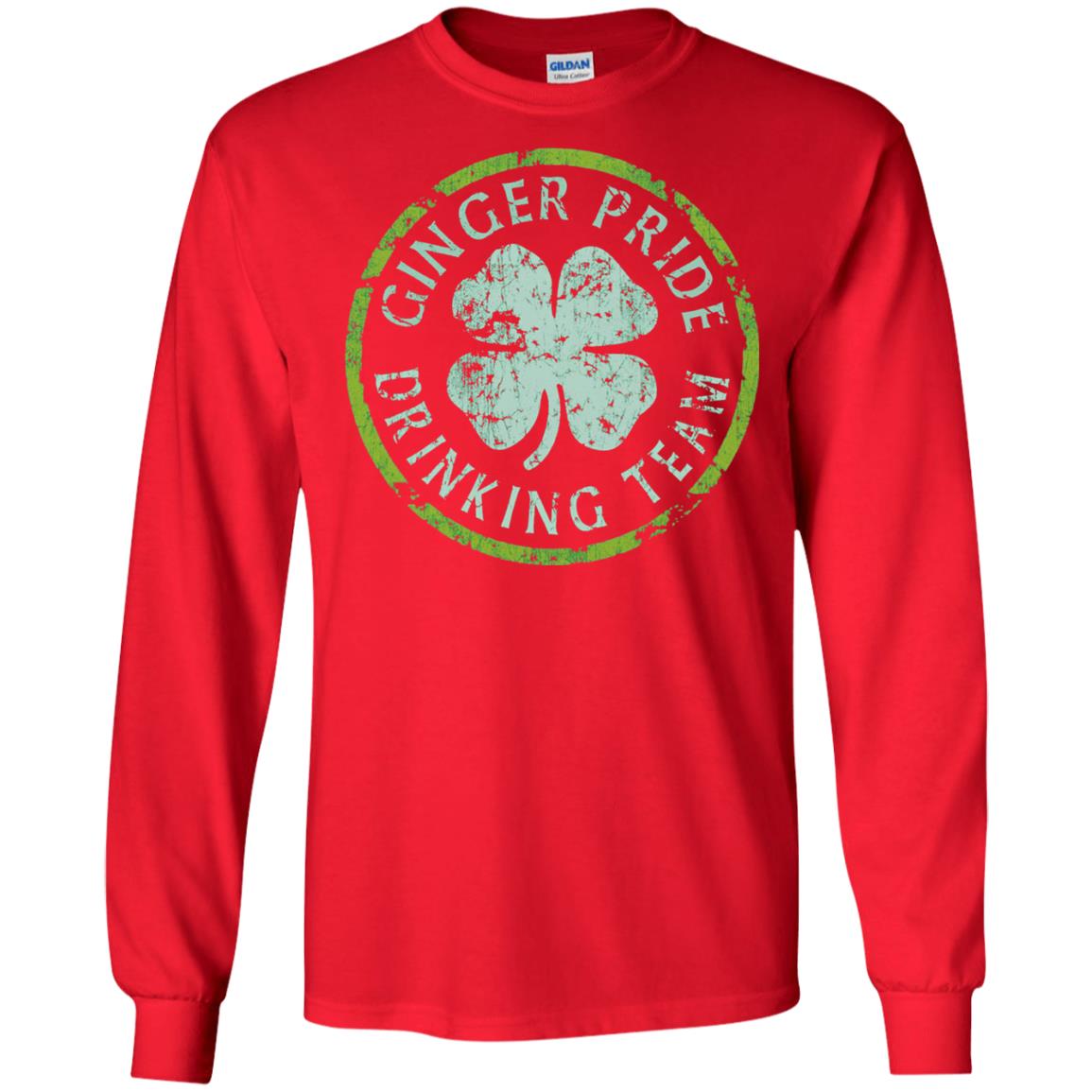 Funny Ginger Pride Drinking Team Irish T-shirt Red