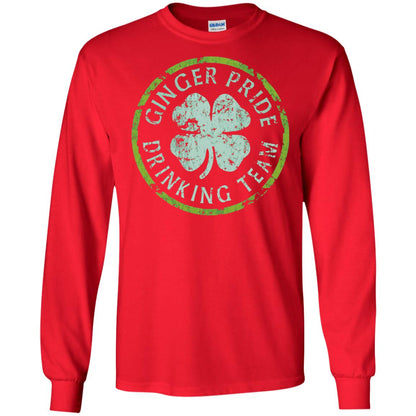 Funny Ginger Pride Drinking Team Irish T-shirt Red