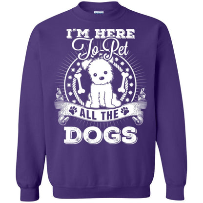 Dog Lover T-shirt I'm Here To Pet All The Dogs Purple