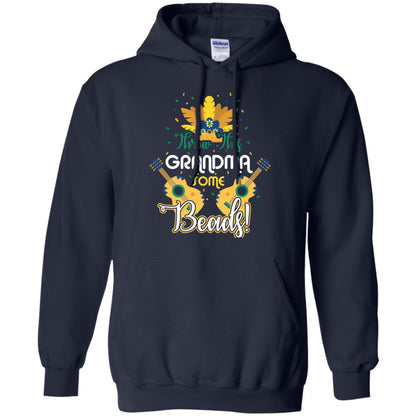 Mardi Gras T-shirt Throw This Grandma Some Beads Navy