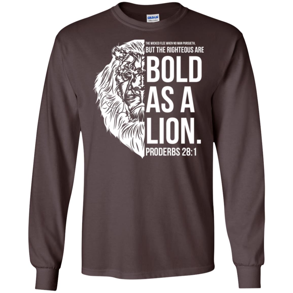 Christian T-shirt Bold As A Lion T-shirt Dark Chocolate