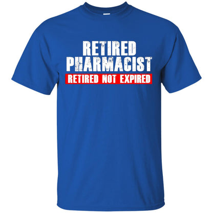 Funny Retired Pharmacist T-shirt Retired Not Expired Royal