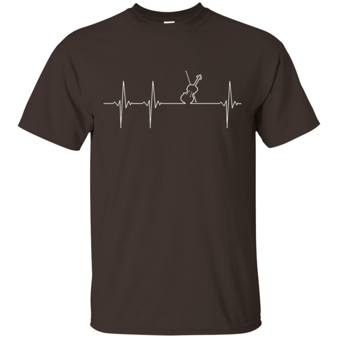 Musician T-shirt Heartbeat Violin - Viola - Cello Dark Chocolate