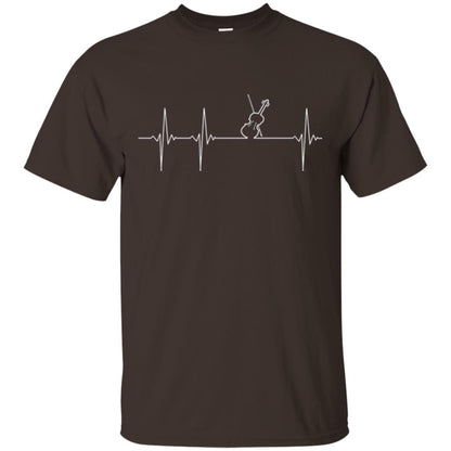 Musician T-shirt Heartbeat Violin - Viola - Cello Dark Chocolate