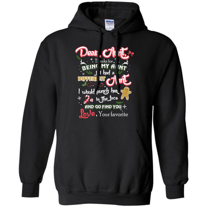 Dear Aunt Thank For Being My Aunt Christmas Holiday T-shirt Black