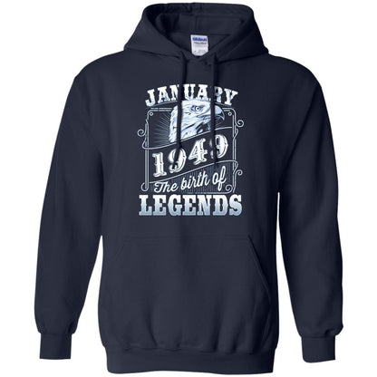 69th Birthday T-shirt January 1949 Birth Of Legend Navy