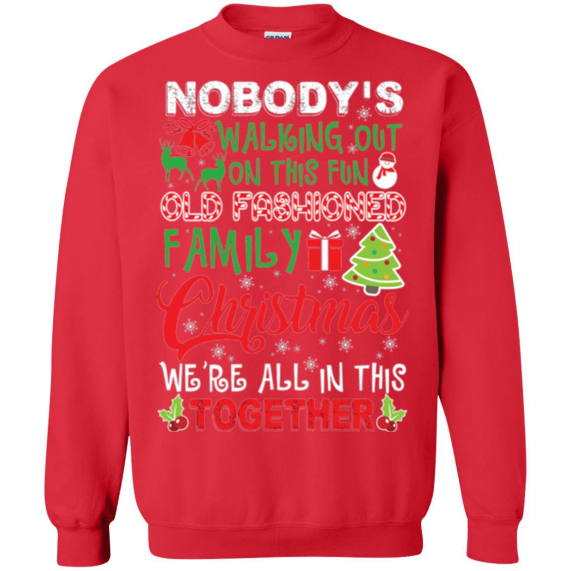 Family Christmas T-shirt We're All In This Together Red