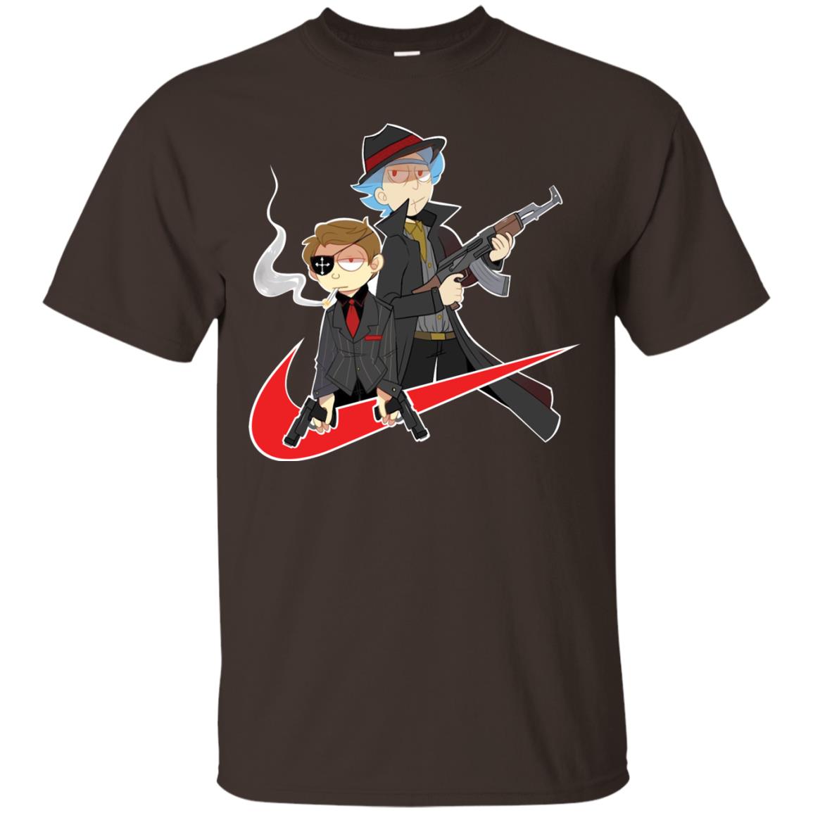 Rick And Morty Cartoon Shirt Dark Chocolate