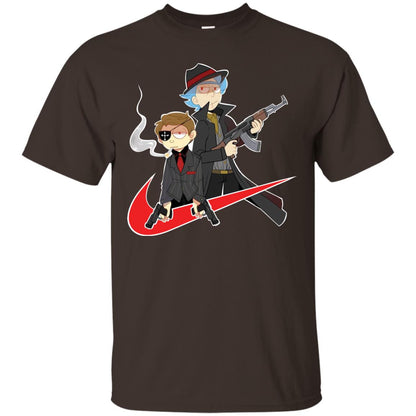Rick And Morty Cartoon Shirt Dark Chocolate