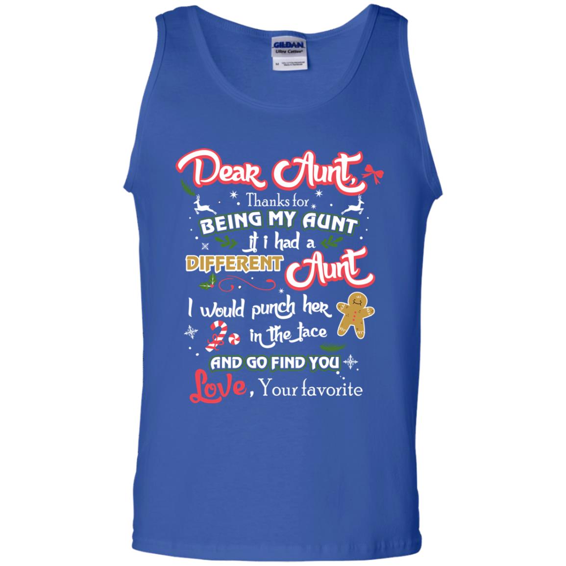 Dear Aunt Thank For Being My Aunt Christmas Holiday T-shirt Royal