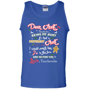 Dear Aunt Thank For Being My Aunt Christmas Holiday T-shirtG220 Gildan 100% Cotton Tank Top