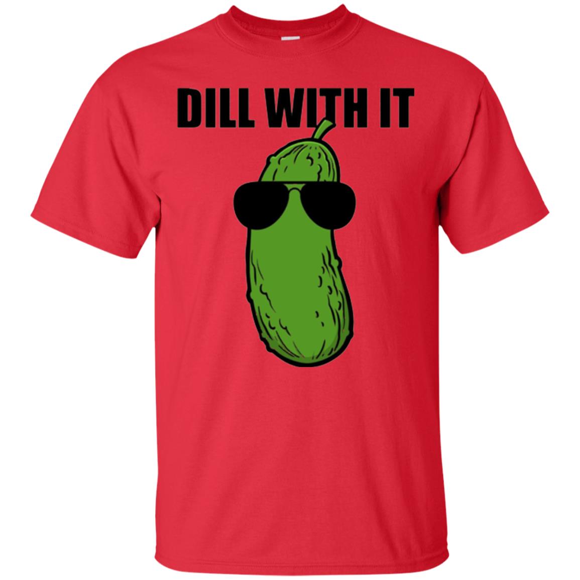 Funny Pickle T-shirt Dill With It Red