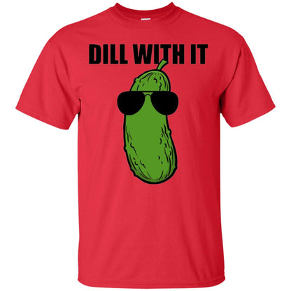 Funny Pickle T-shirt Dill With It Red