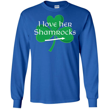 Saint Patrick_s Day T-shirt I Love Her Shamrocks Royal