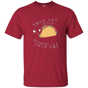 Cat Lovers T-shirt Taco Cat Spelled Backward Is Taco Cat