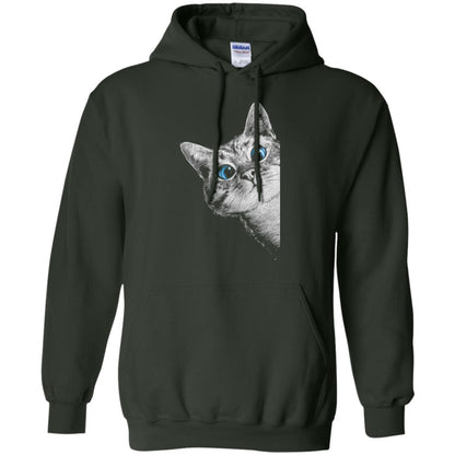 Cat Lovers T-shirt Cute Face Forest Green