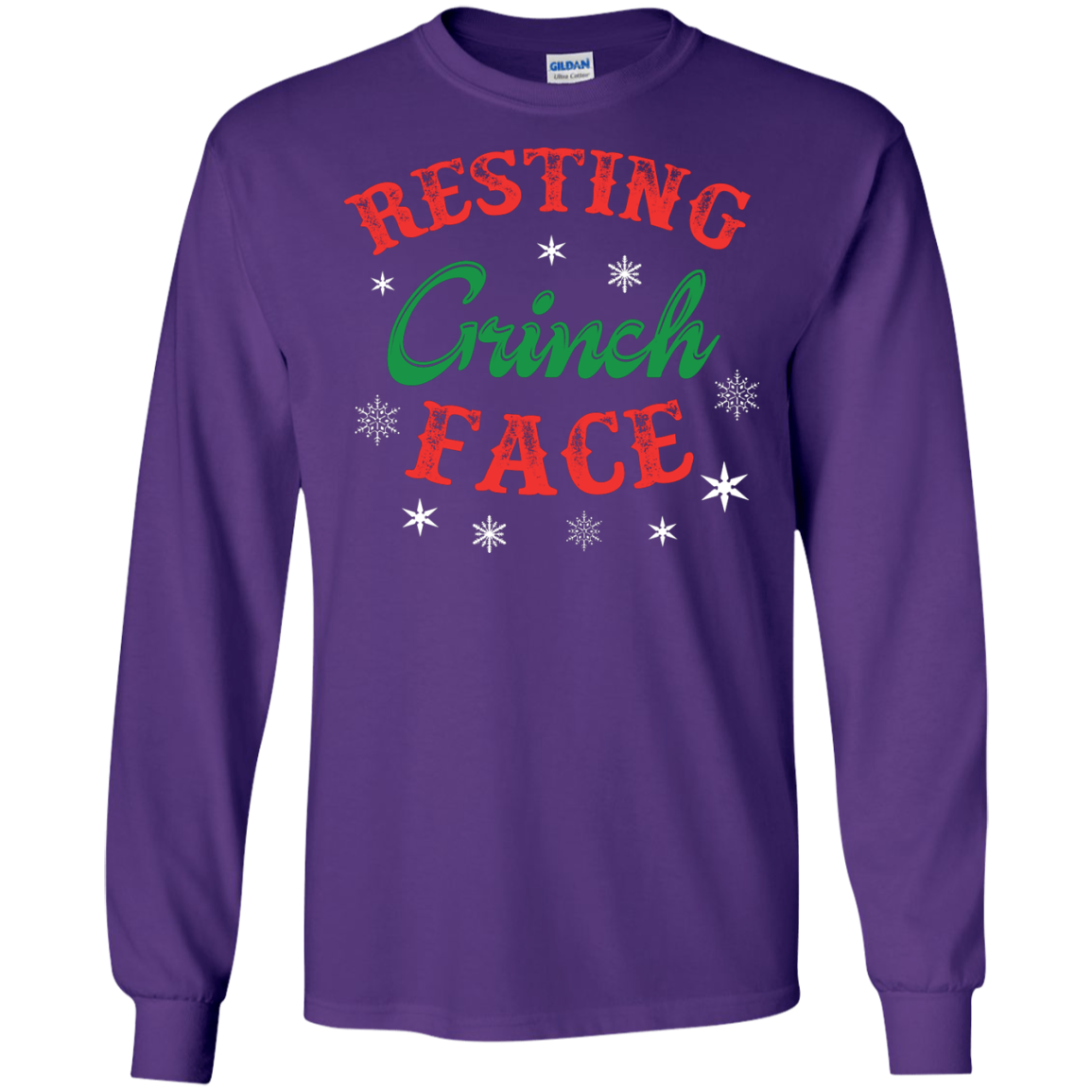 Christmas T-Shirt Resting Grinch Face Purple