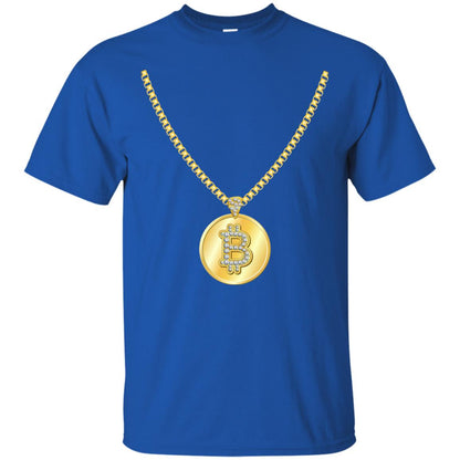Funny Bitcoin T-shirt Gold Chain Cryptocurrency Necklace Royal