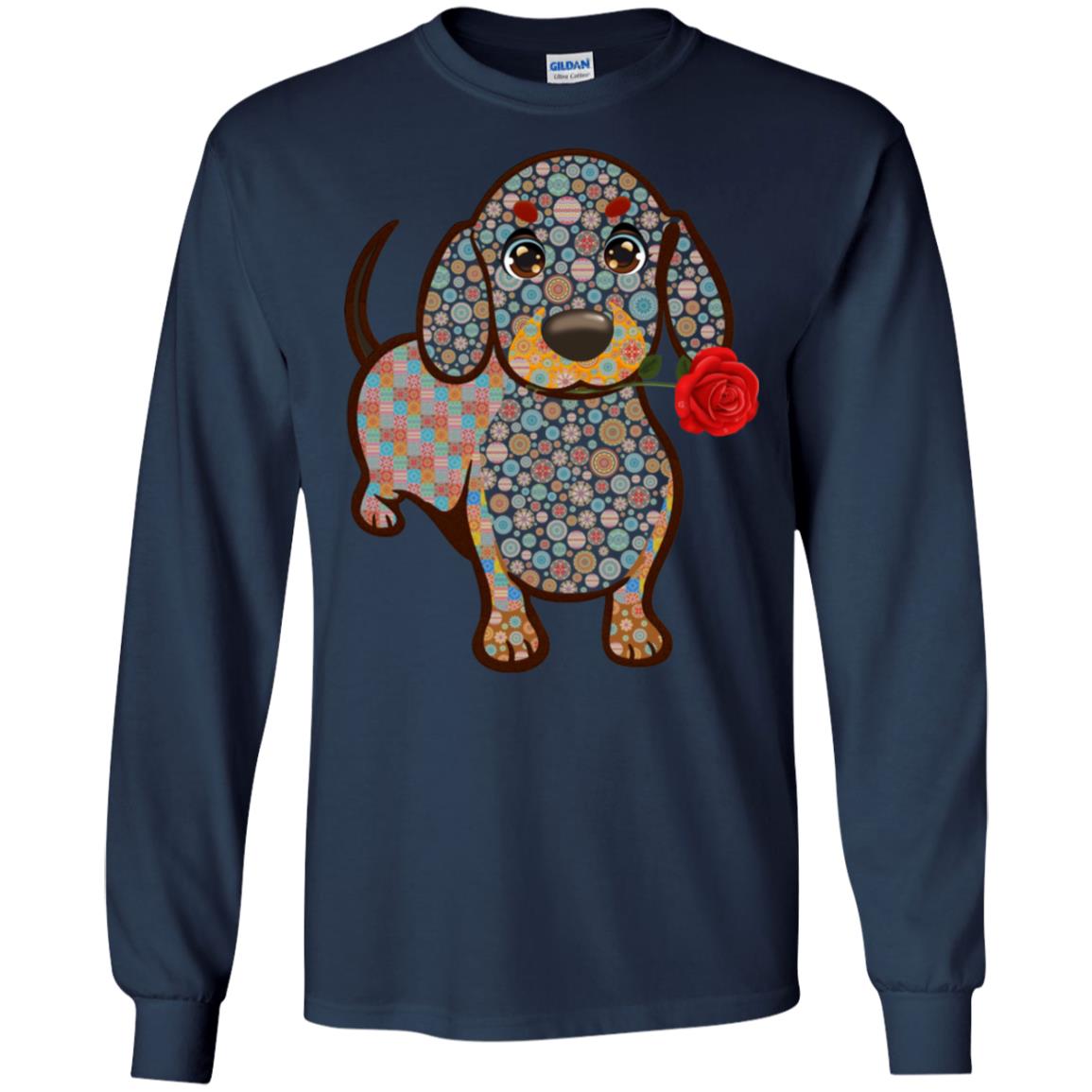 Dachshund Quilts Idea Gift Shirt For Mens Womens Navy