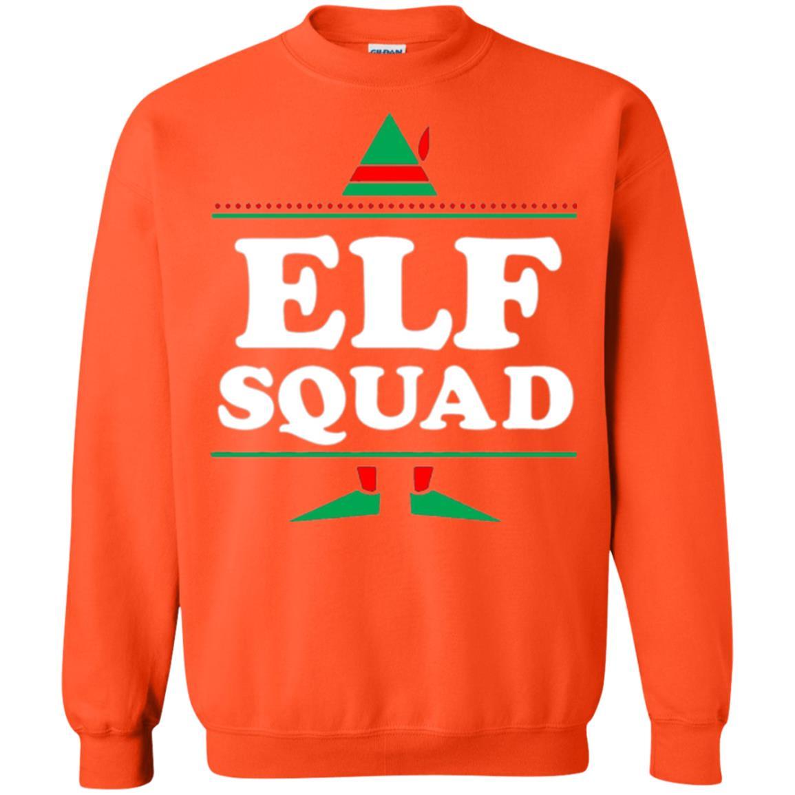 Christmas T-shirt Elf Squad Holiday Family Group Matching Orange