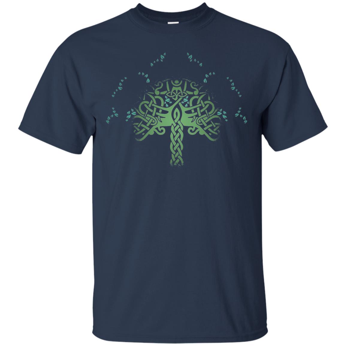 Viking Celtic Knotwork Tree Of Life T-shirt Navy