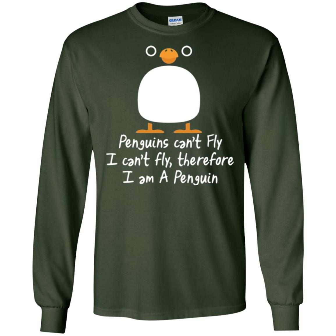 Penguin T-shirt I Can_t Fly Forest Green