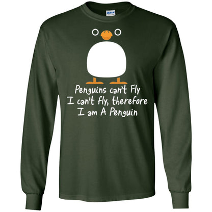 Penguin T-shirt I Can_t Fly Forest Green