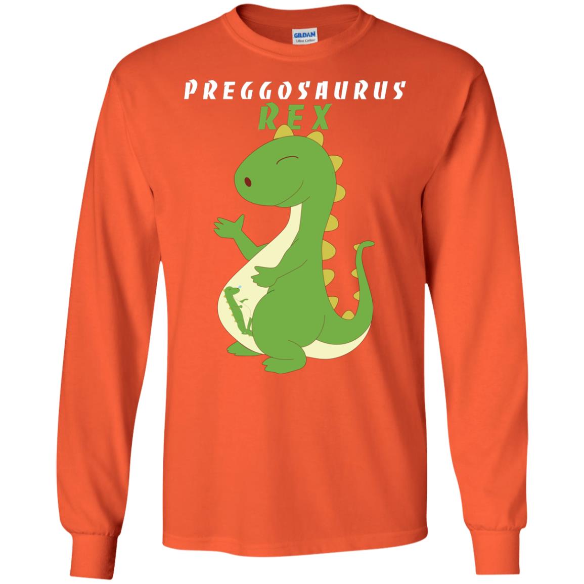 Dinosaur Pregnancy Pregosaurus Shirt Orange