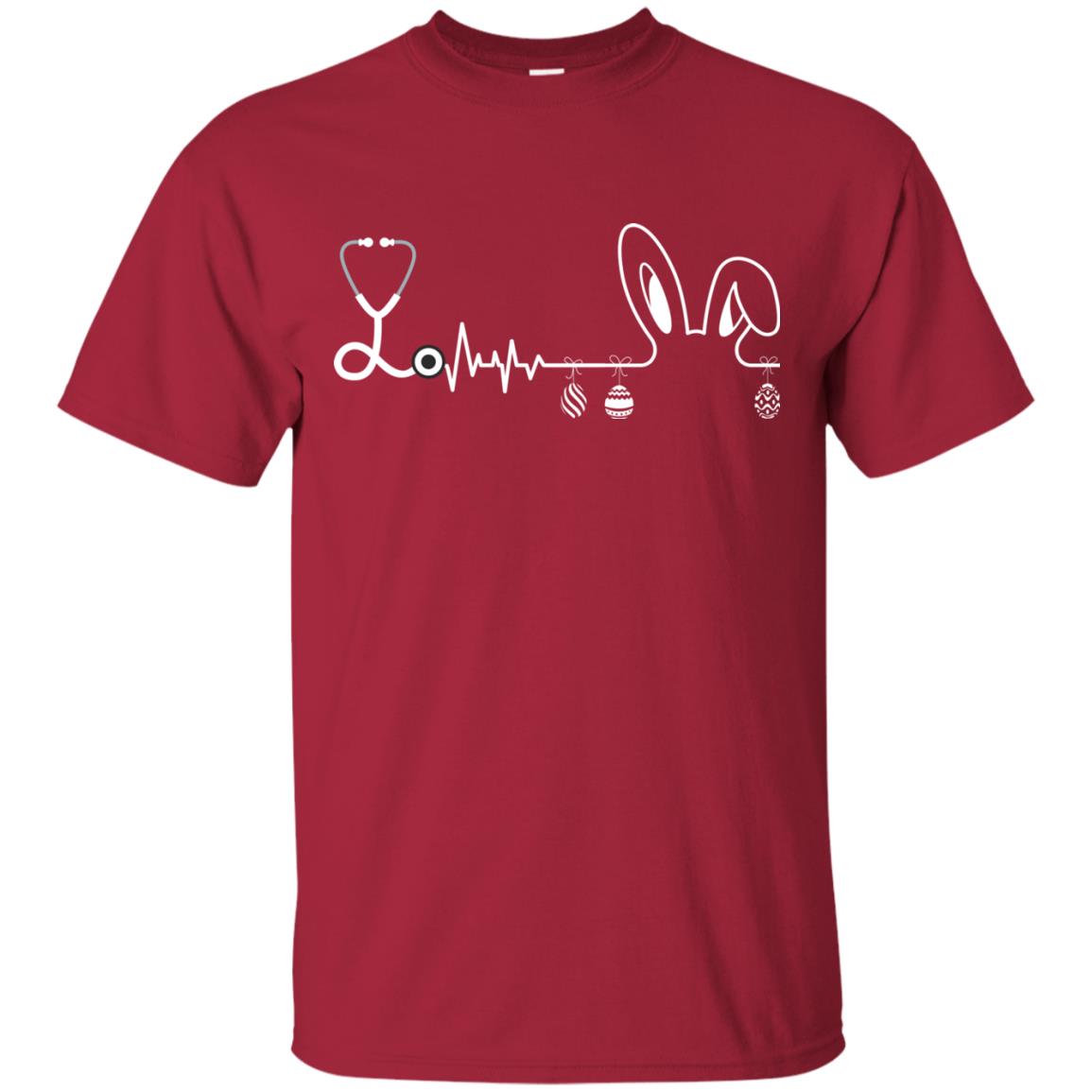 Easter Bunny Nurse Heartbeat T-shirt For Nursing Lover Cardinal