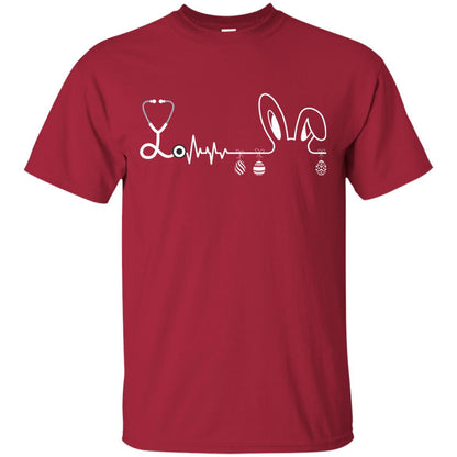 Easter Bunny Nurse Heartbeat T-shirt For Nursing Lover Cardinal