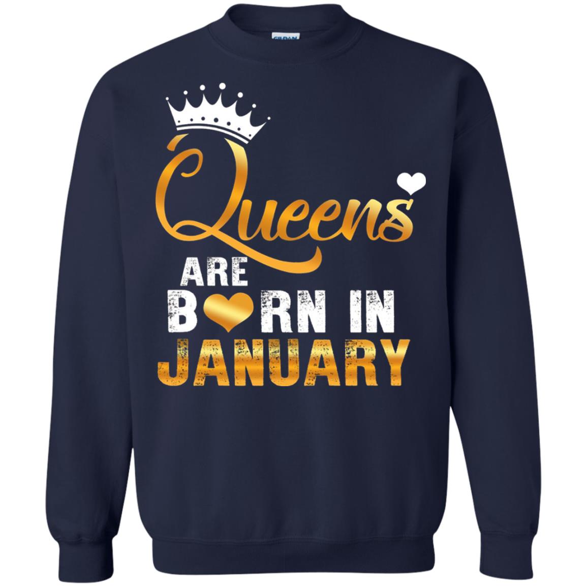 Birthday T-shirt Queens Are Born Iin January Navy