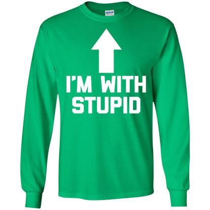 Im With Stupid T-shirt Irish Green