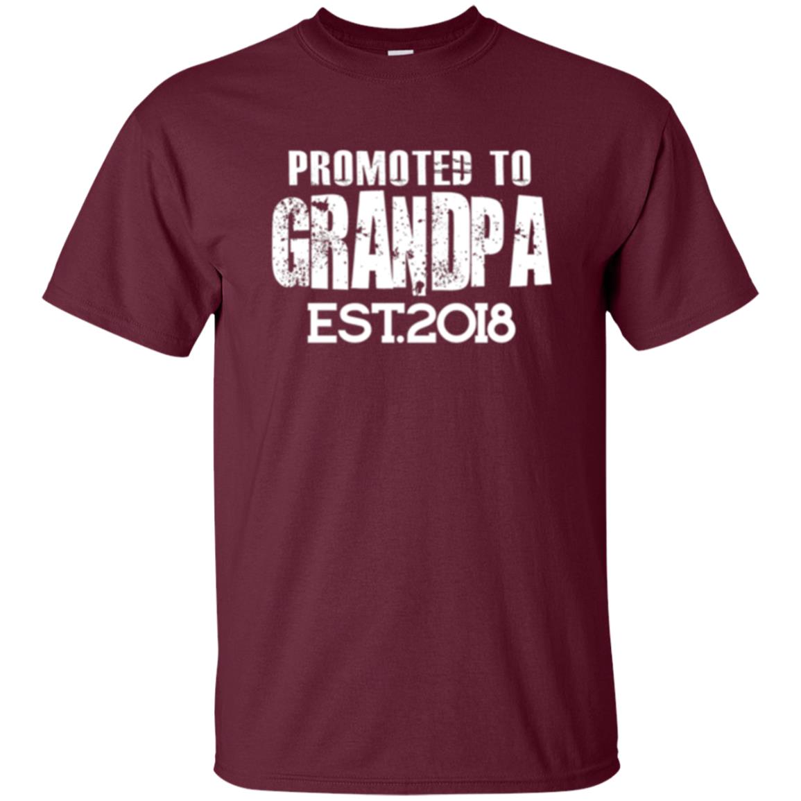 Papa T-shirt Promoted To Grandpa Est 2018 T-shirt Maroon