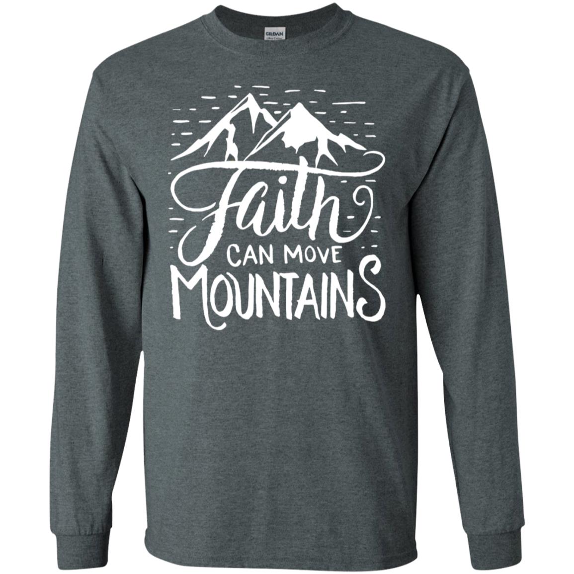 Faith Can Move Mountains Christian Gift Shirt Dark Heather