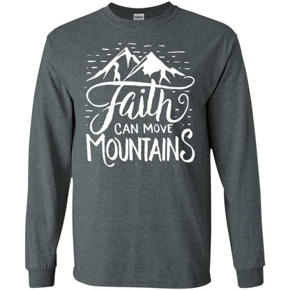 Faith Can Move Mountains Christian Gift Shirt Dark Heather