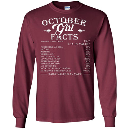 October Girl Facts Facts T-shirt Maroon