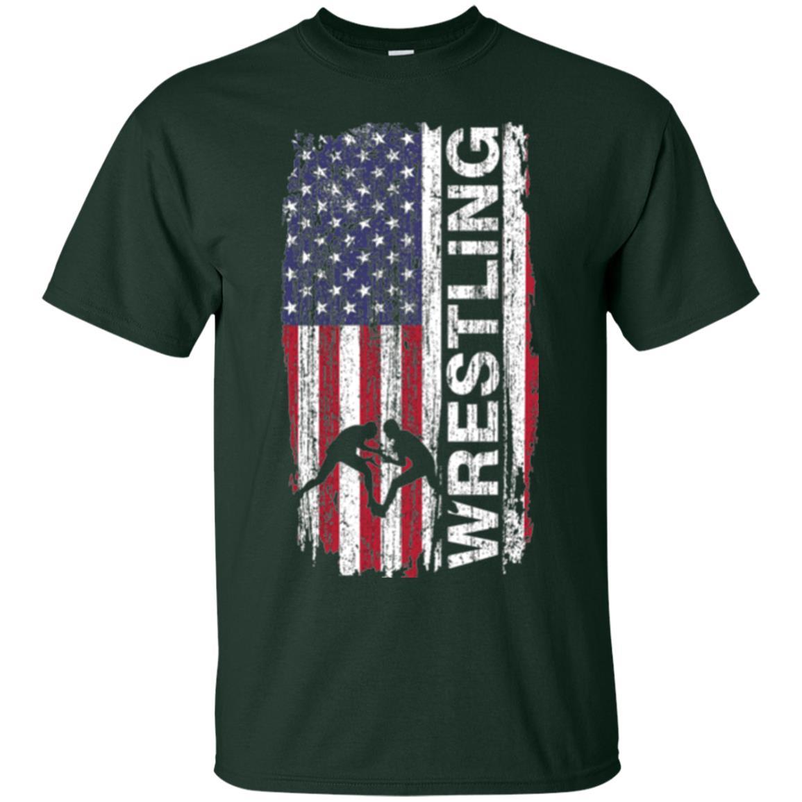 Usa Flag Wrestling T-shirt Forest Green