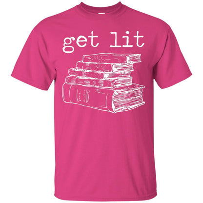 Merry Christmas T-shirt Get Lit Design With Books Heliconia
