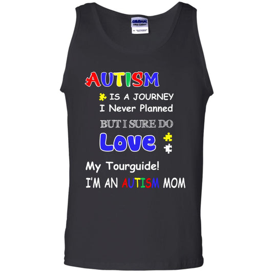 Autism Is A Journey I Never Planned But I Sure Do Love My Tourguide Im An Autism Mom Shirt Black